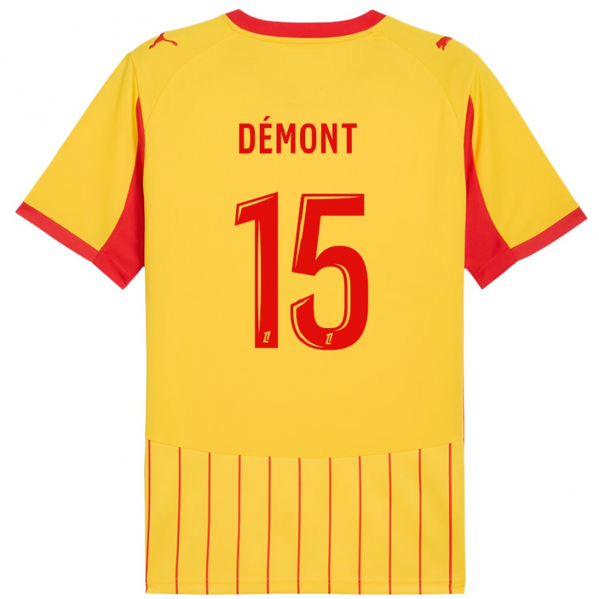 גברים כדורגל Ange Démont #15 צהוב אדום ג'רזי ביתית 2025/26
