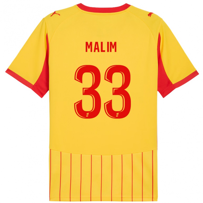 גברים כדורגל Yasmina Malim #33 צהוב אדום ג'רזי ביתית 2025/26