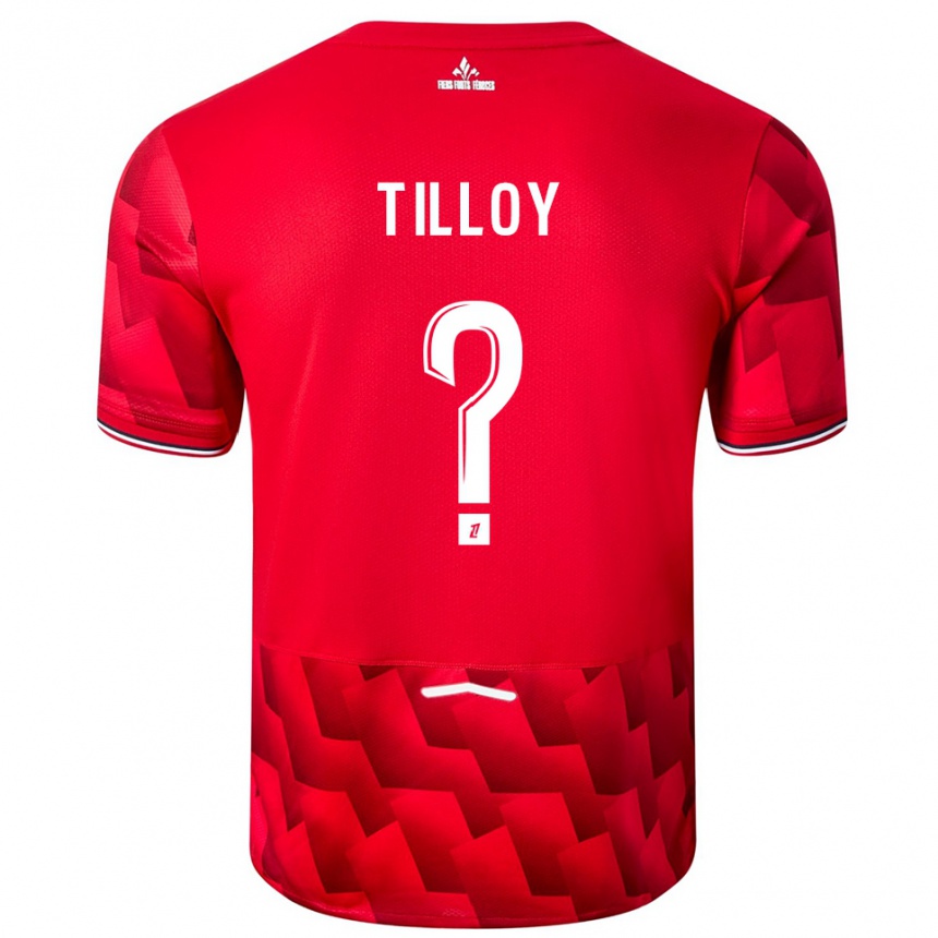 גברים כדורגל Paul Tilloy #0 אדום לבן ג'רזי ביתית 2025/26