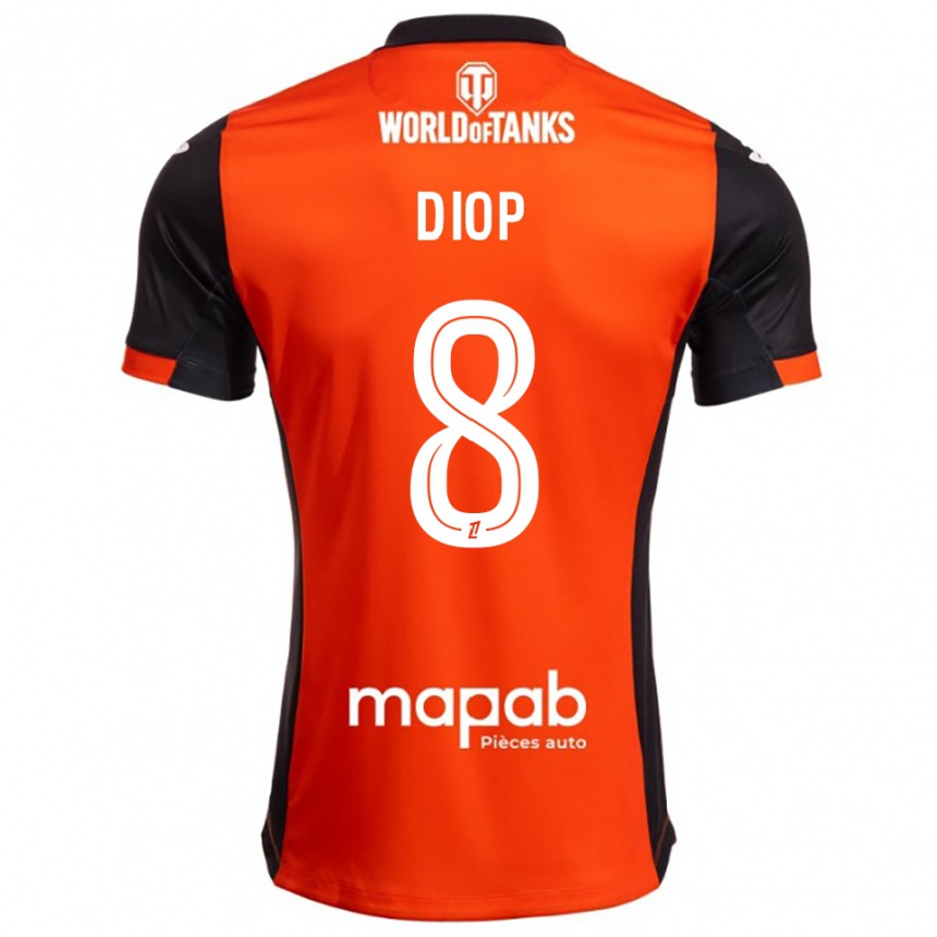 גברים כדורגל Samba Diop #8 שחור כתום ג'רזי ביתית 2025/26