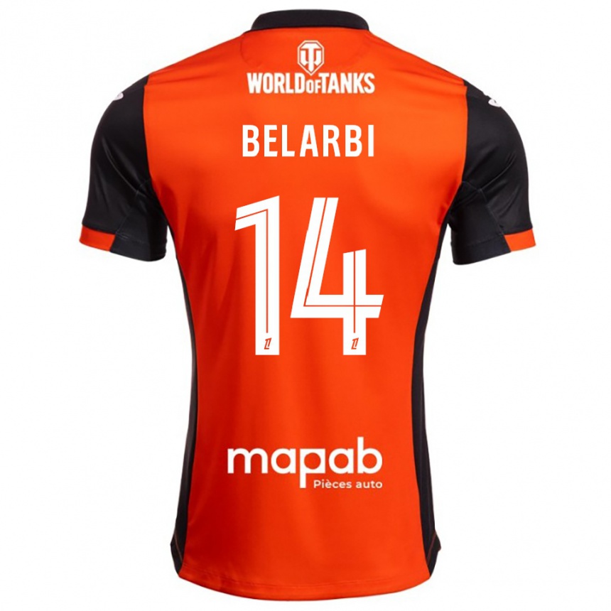 גברים כדורגל Sohaib Belarbi #14 שחור כתום ג'רזי ביתית 2025/26