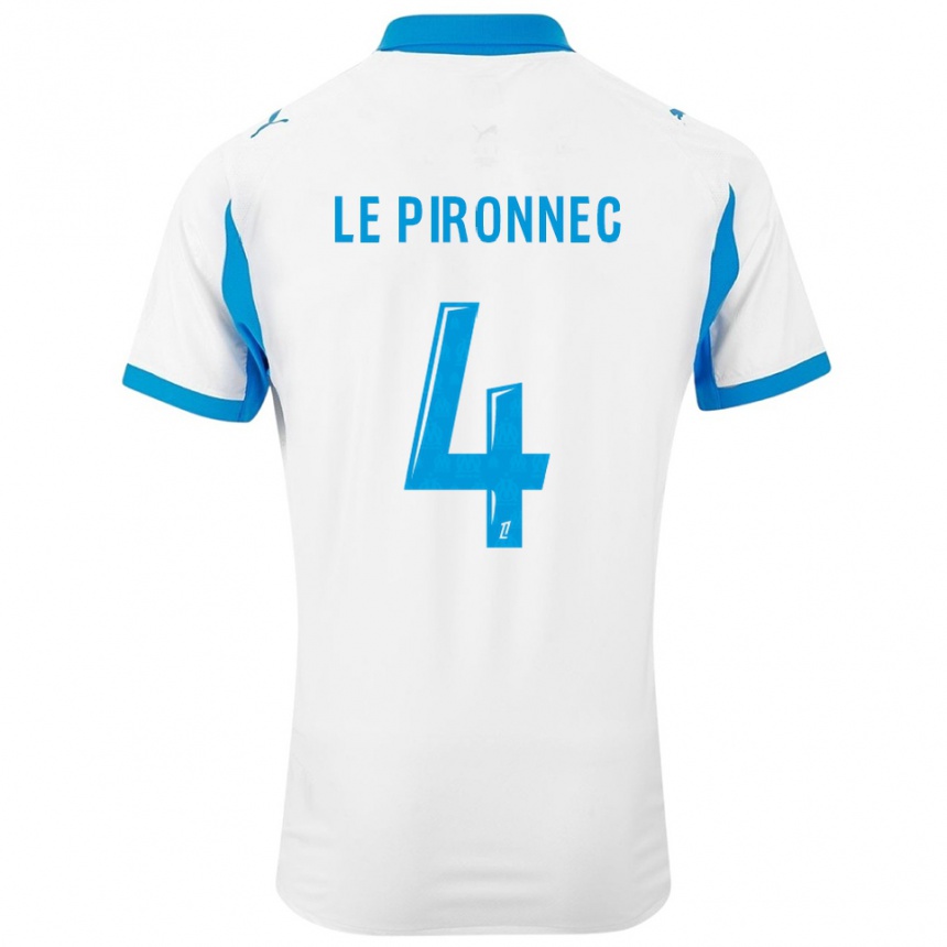 גברים כדורגל Kélian Le Pironnec #4 לבן תכלת ג'רזי ביתית 2025/26