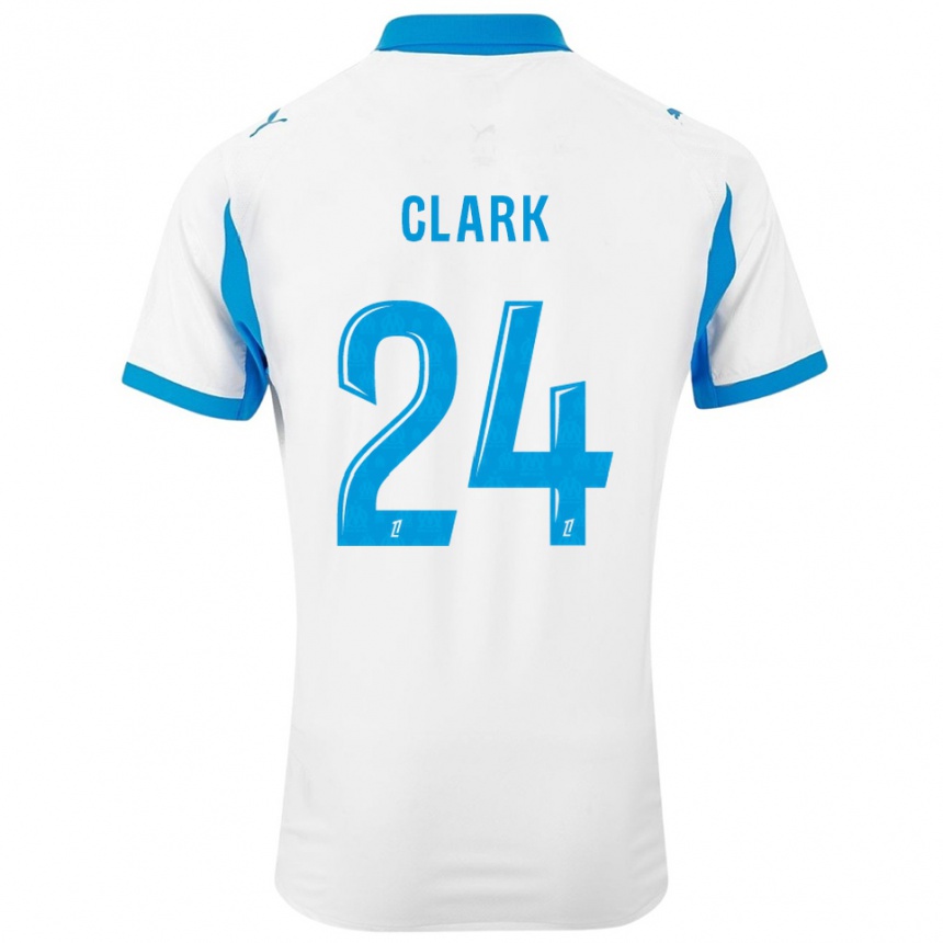 גברים כדורגל Ashley Clark #24 לבן תכלת ג'רזי ביתית 2025/26