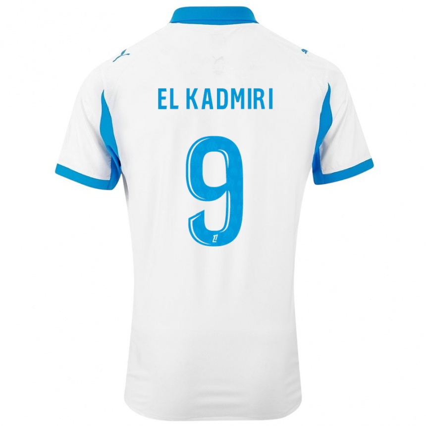 גברים כדורגל Ugo Lamare El Kadmiri #9 לבן תכלת ג'רזי ביתית 2025/26