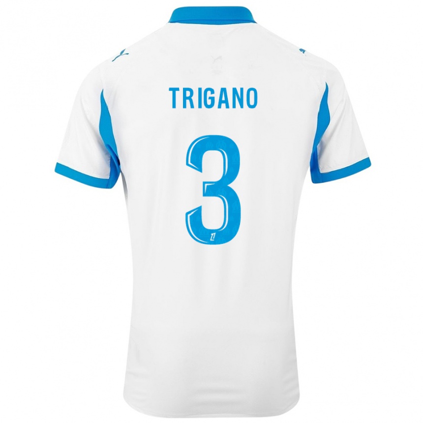 גברים כדורגל Paolo Trigano #3 לבן תכלת ג'רזי ביתית 2025/26