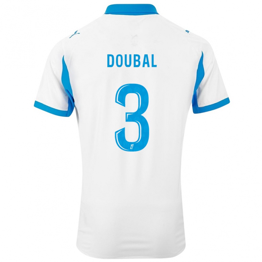 גברים כדורגל Anis Doubal #3 לבן תכלת ג'רזי ביתית 2025/26