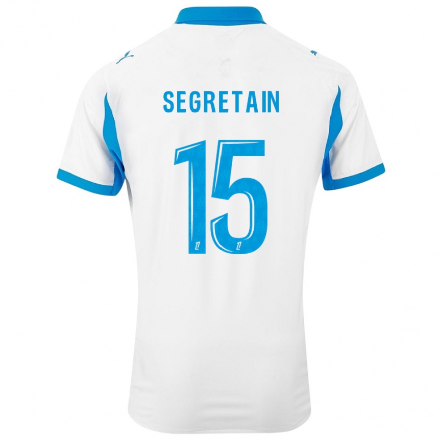 גברים כדורגל Julie Ségrétain #15 לבן תכלת ג'רזי ביתית 2025/26