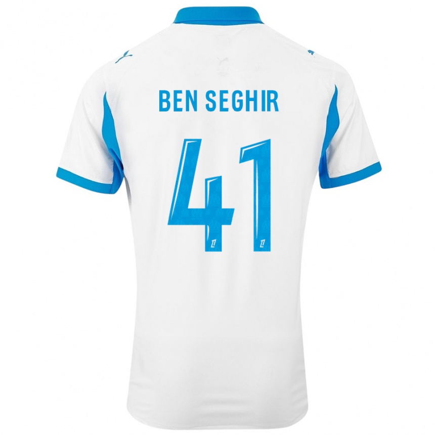 גברים כדורגל סלים בן-סגיר #41 לבן תכלת ג'רזי ביתית 2025/26