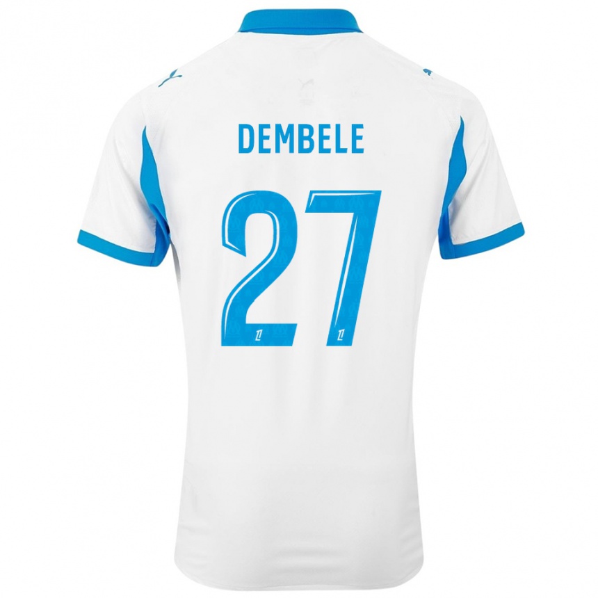 גברים כדורגל Coumba Dembélé #27 לבן תכלת ג'רזי ביתית 2025/26