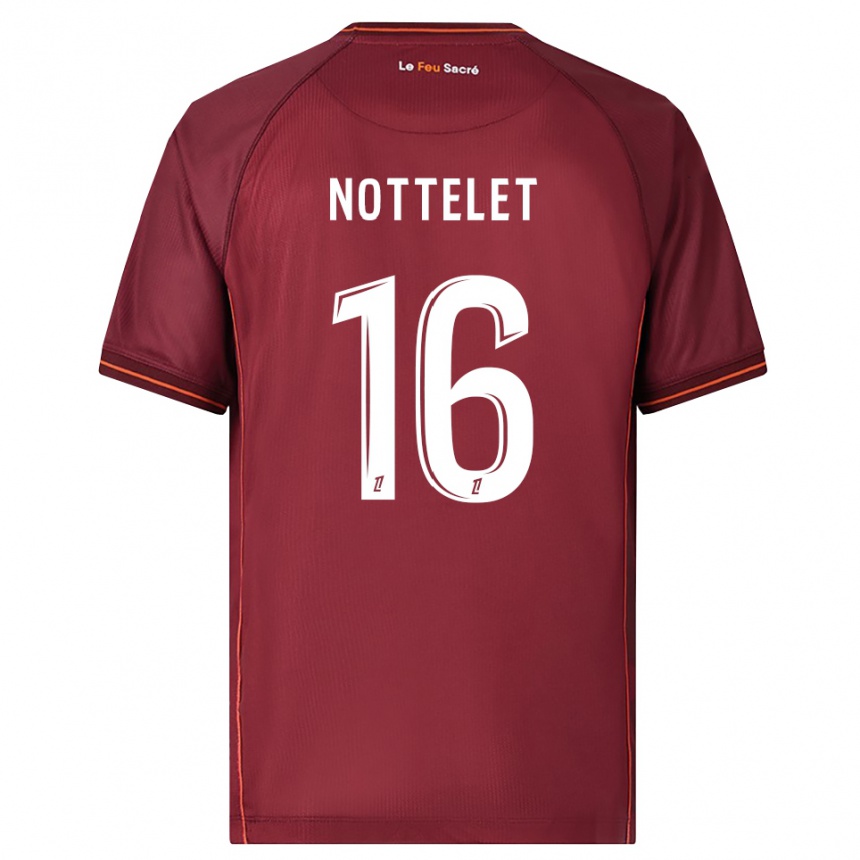 גברים כדורגל Gillian Nottelet #16 בורדו לבן ג'רזי ביתית 2025/26