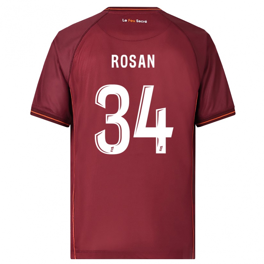 גברים כדורגל Kaylia Rosan #34 בורדו לבן ג'רזי ביתית 2025/26
