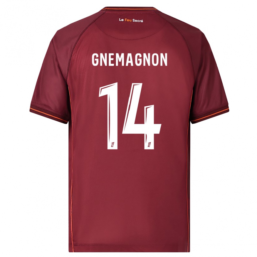 גברים כדורגל Mahi Gnemagnon #14 בורדו לבן ג'רזי ביתית 2025/26