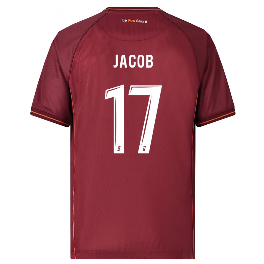 גברים כדורגל Lisa Jacob #17 בורדו לבן ג'רזי ביתית 2025/26