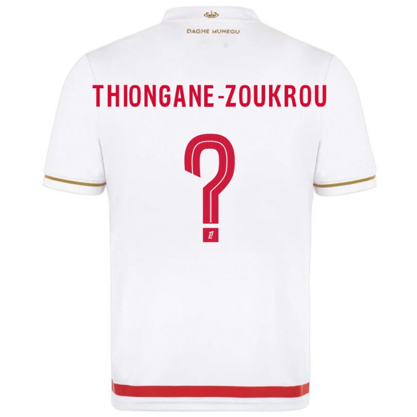 גברים כדורגל Ackah-Tidiane Thiongane-Zoukrou #0 אדום לבן ג'רזי ביתית 2025/26