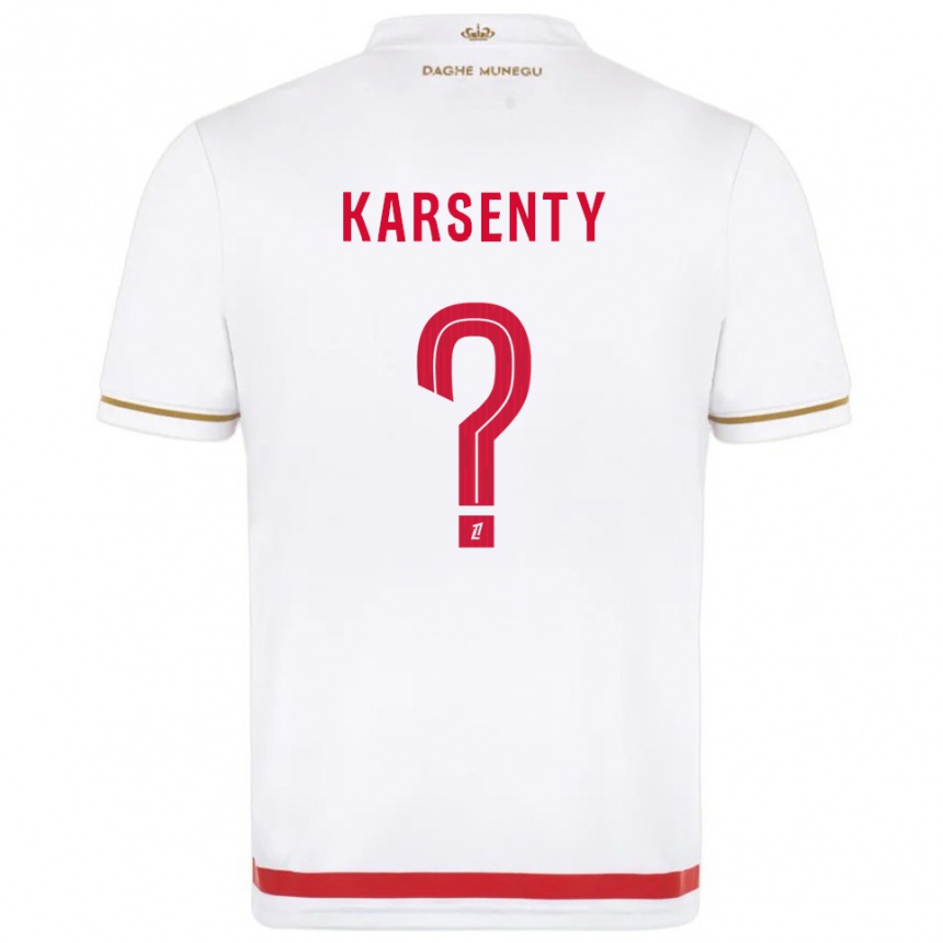 גברים כדורגל Kylian Karsenty #0 אדום לבן ג'רזי ביתית 2025/26