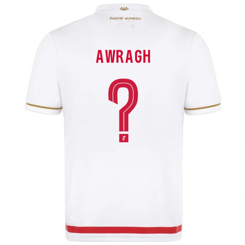 גברים כדורגל Soufian Awragh #0 אדום לבן ג'רזי ביתית 2025/26