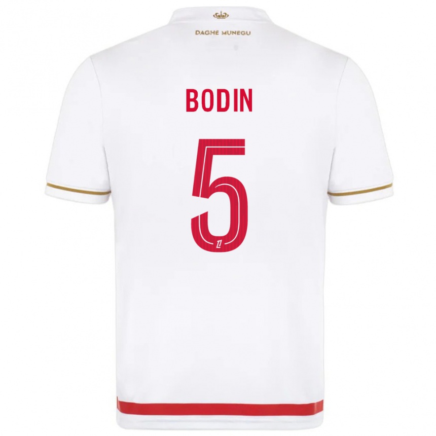 גברים כדורגל Hugo Bodin #5 אדום לבן ג'רזי ביתית 2025/26