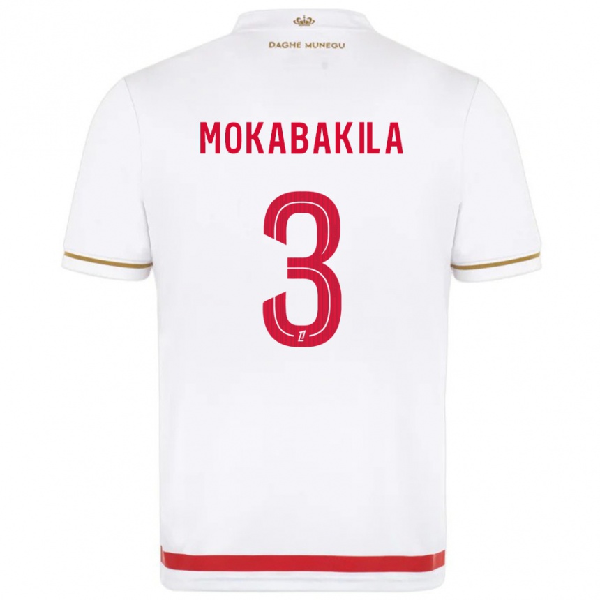 גברים כדורגל Nick Mokabakila #3 אדום לבן ג'רזי ביתית 2025/26