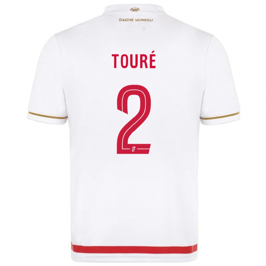 גברים כדורגל Ilane Touré #2 אדום לבן ג'רזי ביתית 2025/26