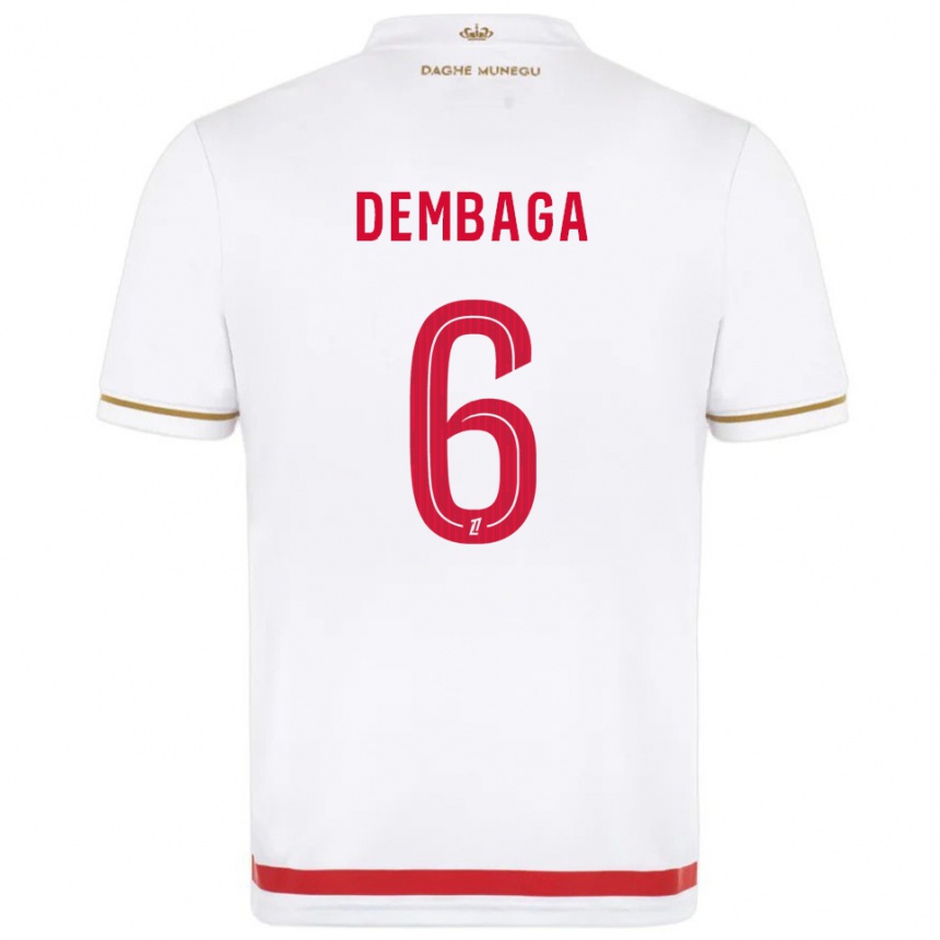 גברים כדורגל Boubakar Dembaga #6 אדום לבן ג'רזי ביתית 2025/26