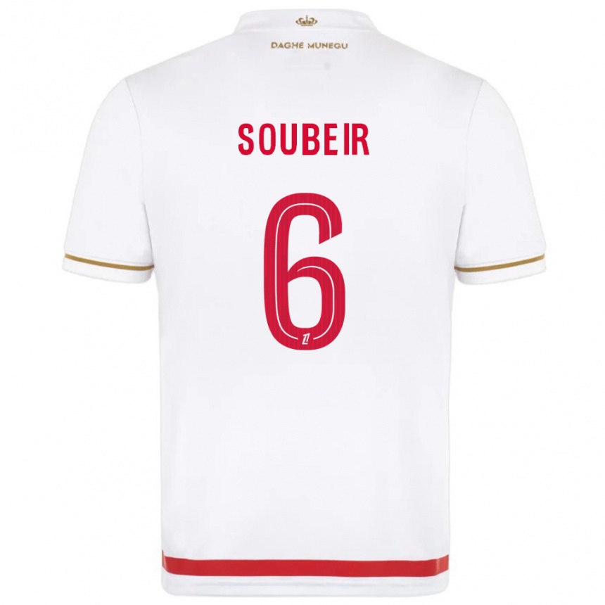 גברים כדורגל Anis Soubeir #6 אדום לבן ג'רזי ביתית 2025/26