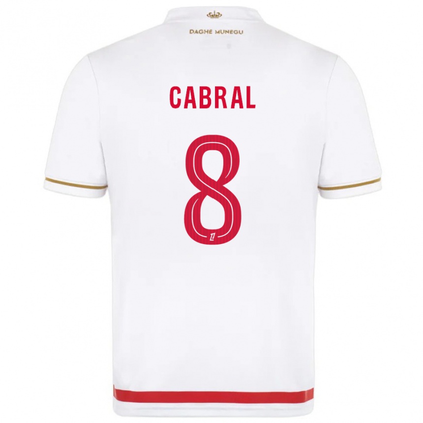 גברים כדורגל Pape Cabral #8 אדום לבן ג'רזי ביתית 2025/26