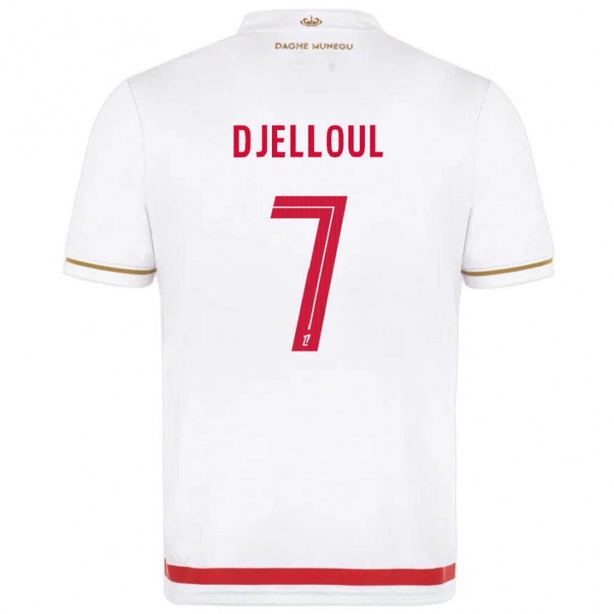 גברים כדורגל Jassim Djelloul #7 אדום לבן ג'רזי ביתית 2025/26