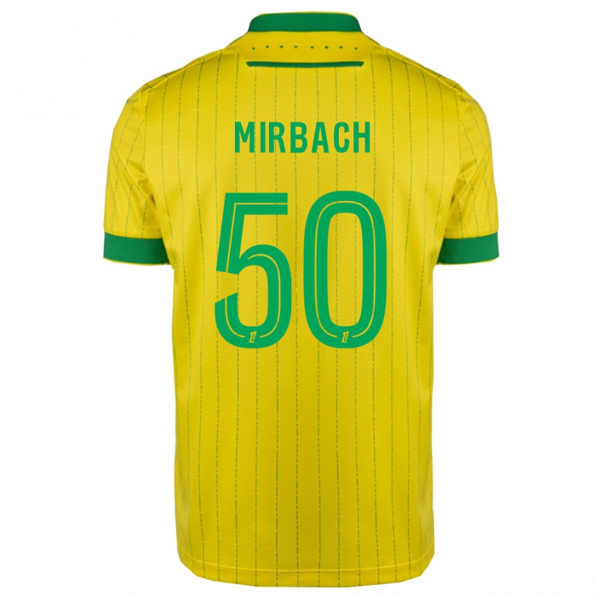 גברים כדורגל אלקסיס מירבאך #50 צהוב ירוק ג'רזי ביתית 2025/26