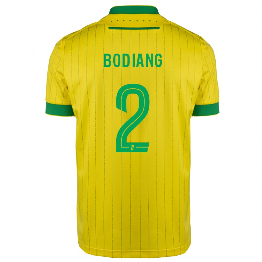 גברים כדורגל Moutanabi Bodiang #2 צהוב ירוק ג'רזי ביתית 2025/26