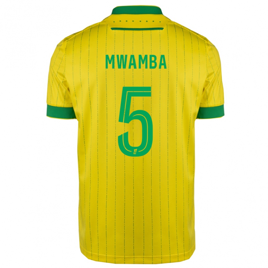 גברים כדורגל Musunda Mwamba #5 צהוב ירוק ג'רזי ביתית 2025/26