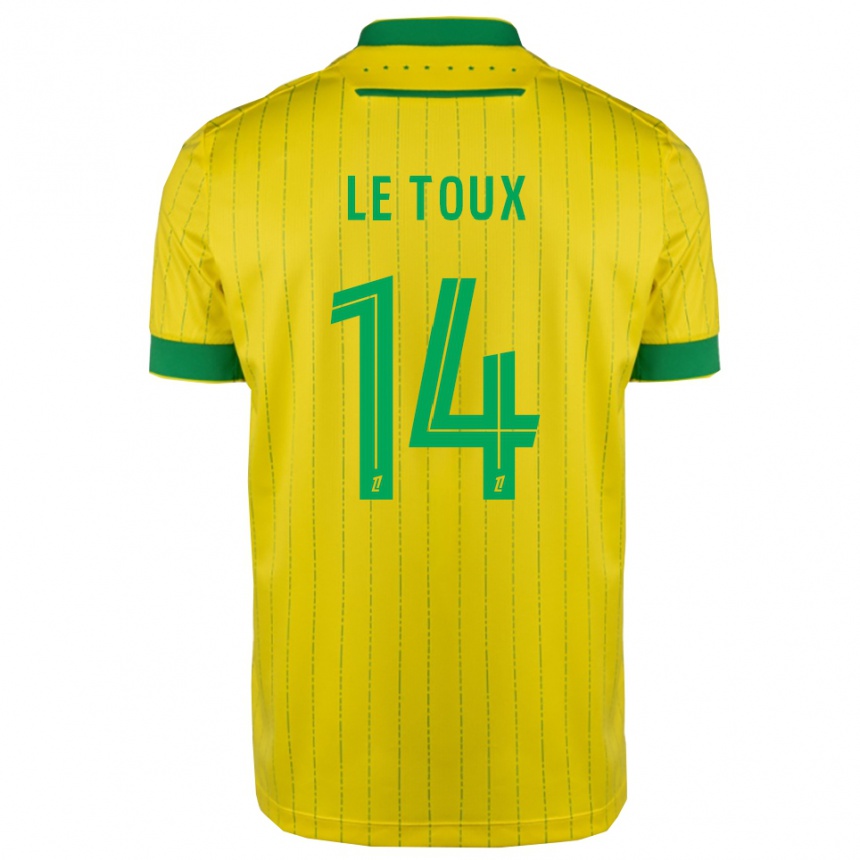 גברים כדורגל Many Le Toux #14 צהוב ירוק ג'רזי ביתית 2025/26