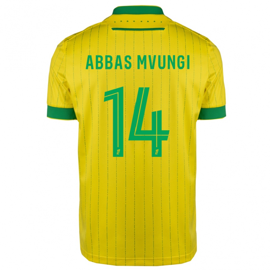 גברים כדורגל Omar Abbas Mvungi #14 צהוב ירוק ג'רזי ביתית 2025/26