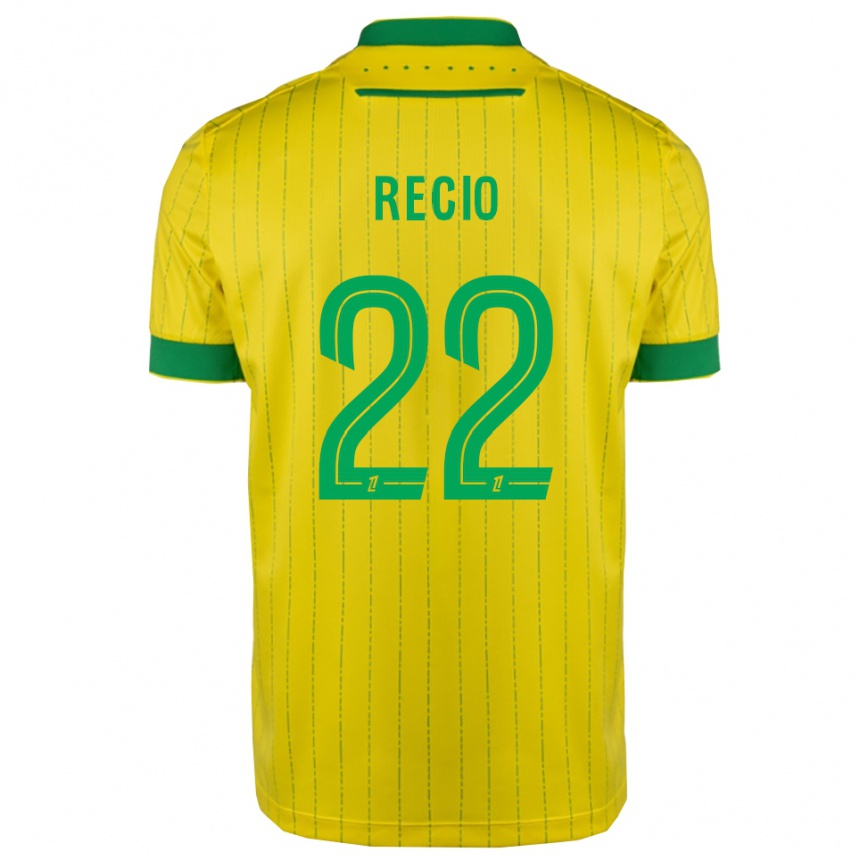 גברים כדורגל Andrea Recio #22 צהוב ירוק ג'רזי ביתית 2025/26