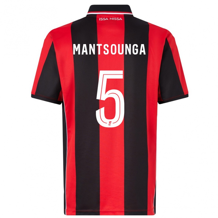 גברים כדורגל Brad-Hamilton Mantsounga #5 אדום שחור ג'רזי ביתית 2025/26