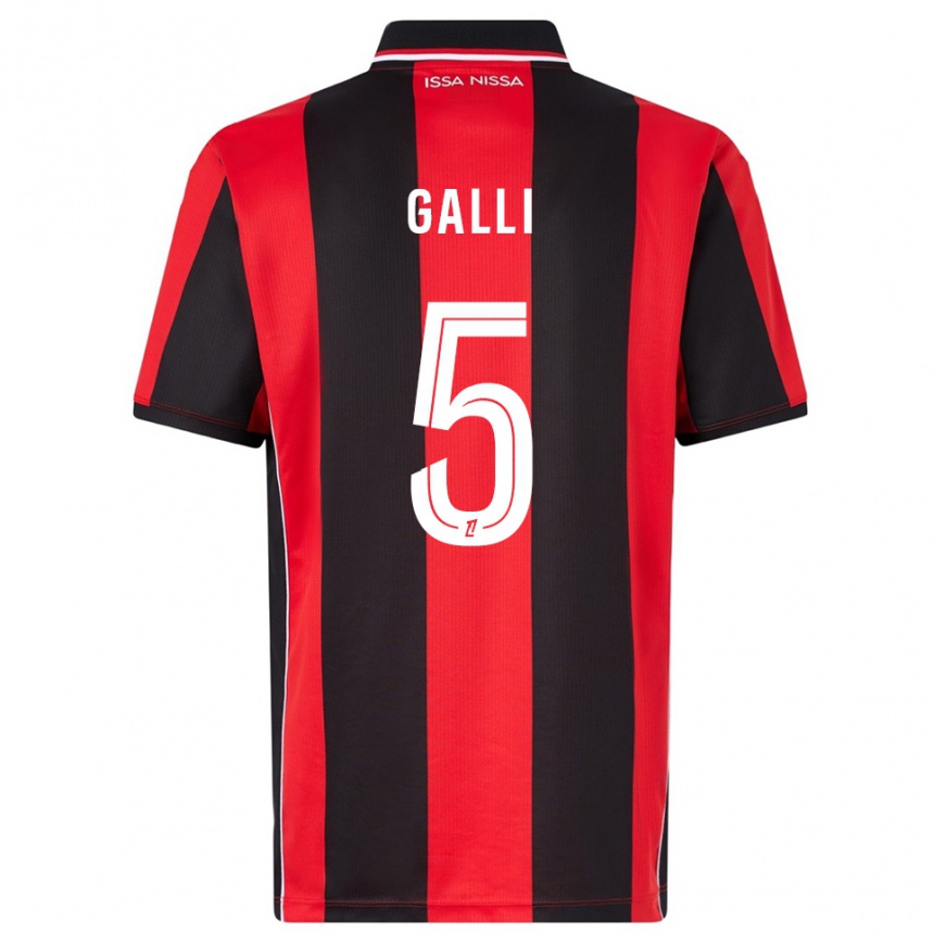 גברים כדורגל Clara Galli #5 אדום שחור ג'רזי ביתית 2025/26