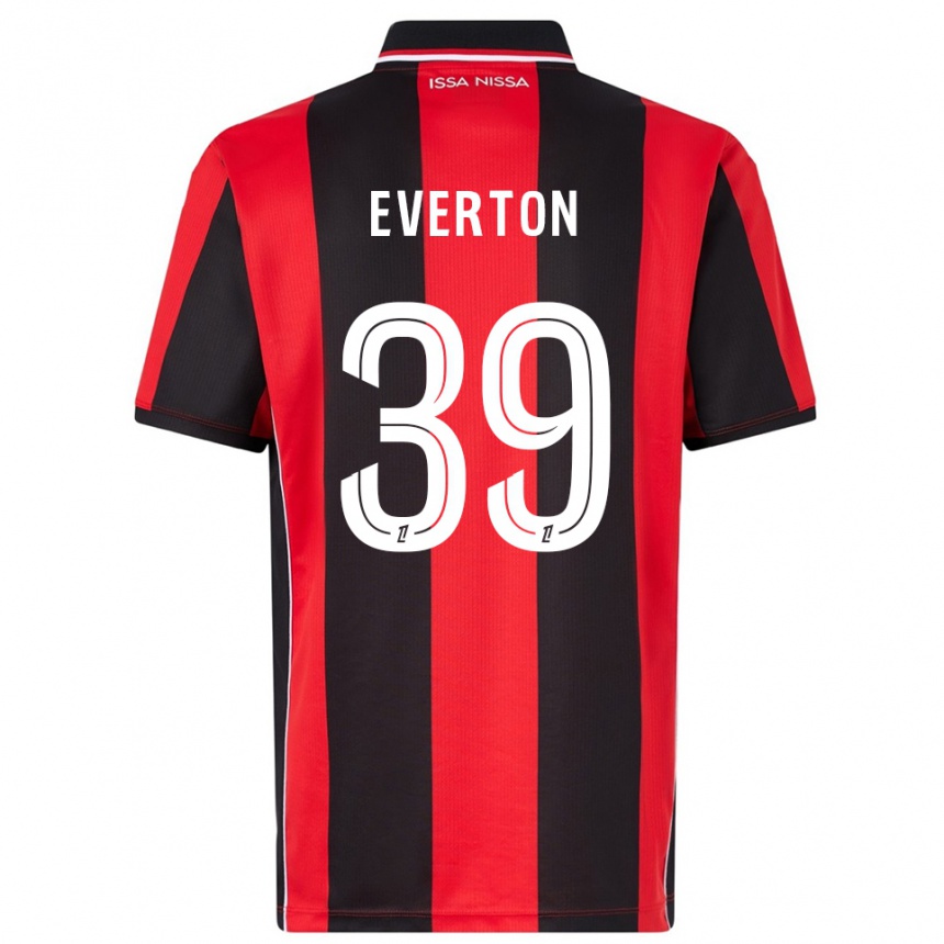 גברים כדורגל Everton #39 אדום שחור ג'רזי ביתית 2025/26