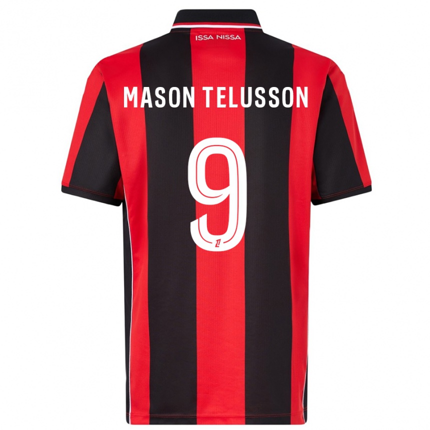 גברים כדורגל Jah Mason Telusson #9 אדום שחור ג'רזי ביתית 2025/26