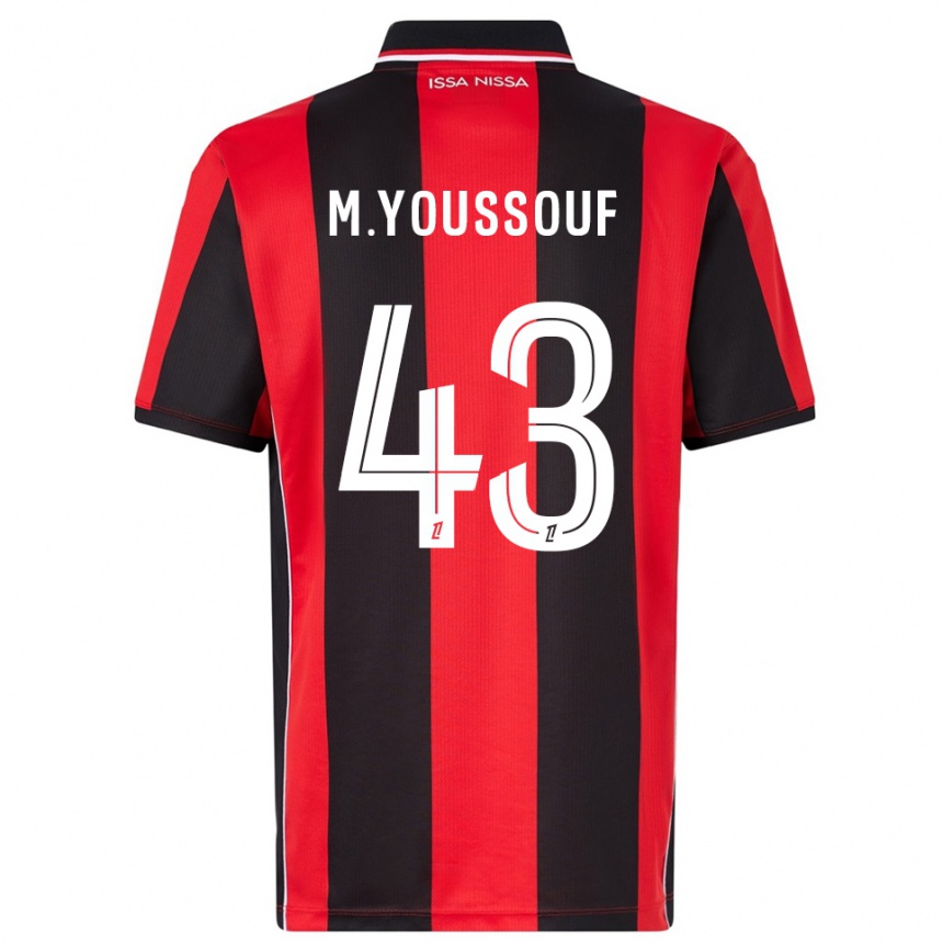 גברים כדורגל Mousslim Youssouf #43 אדום שחור ג'רזי ביתית 2025/26