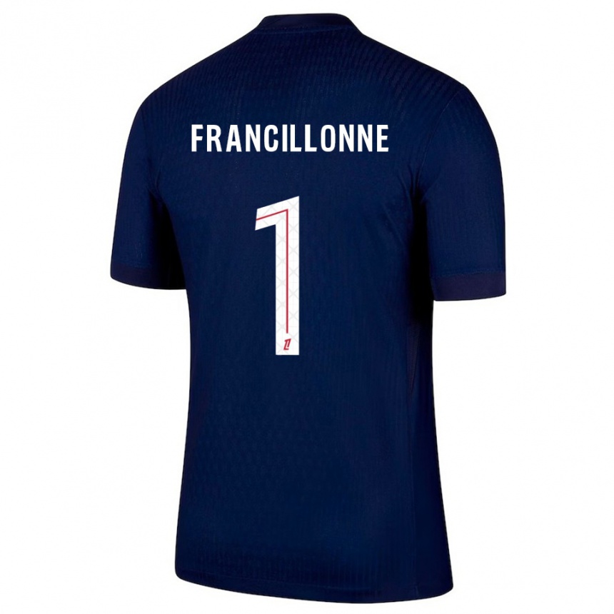 גברים כדורגל Bryan Francillonne #1 כחול נייבי אדום ג'רזי ביתית 2025/26