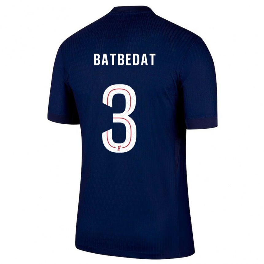 גברים כדורגל Lucas Batbedat #3 כחול נייבי אדום ג'רזי ביתית 2025/26