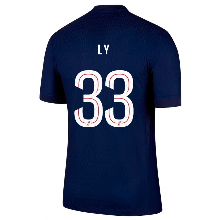 גברים כדורגל Elijah Ly #33 כחול נייבי אדום ג'רזי ביתית 2025/26