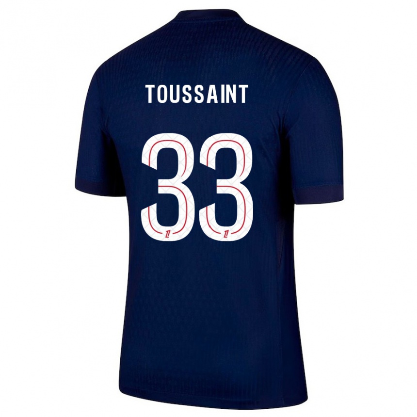 גברים כדורגל Océane Toussaint #33 כחול נייבי אדום ג'רזי ביתית 2025/26