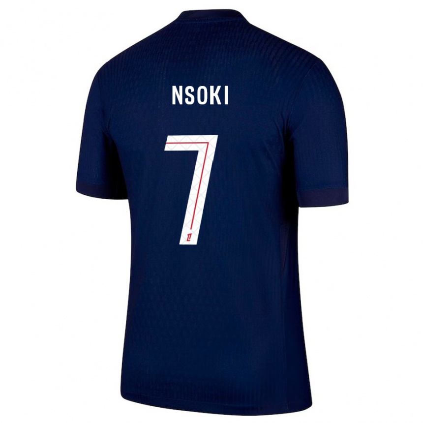 גברים כדורגל Noah Nsoki #7 כחול נייבי אדום ג'רזי ביתית 2025/26