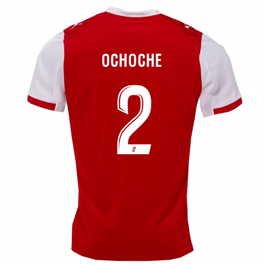 גברים כדורגל Amos Ochoche #2 אדום לבן ג'רזי ביתית 2025/26