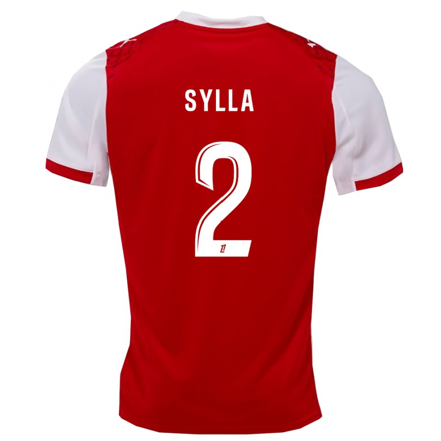 גברים כדורגל Mohamed Sylla #2 אדום לבן ג'רזי ביתית 2025/26