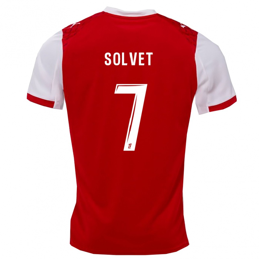 גברים כדורגל Anddrys Solvet #7 אדום לבן ג'רזי ביתית 2025/26