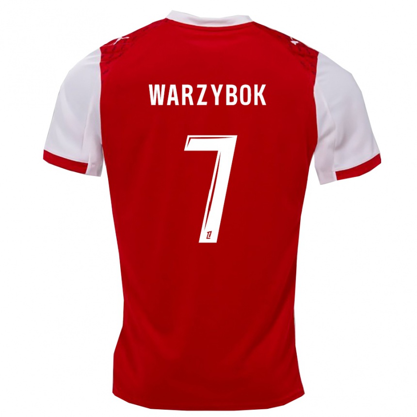גברים כדורגל Olivier Warzybok #7 אדום לבן ג'רזי ביתית 2025/26