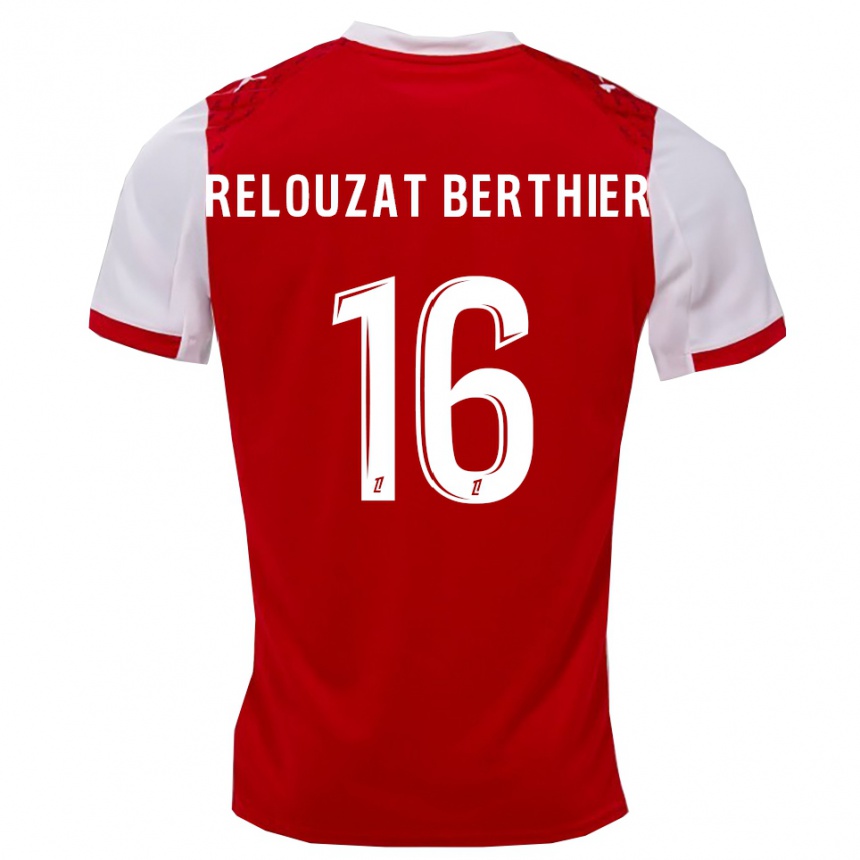 גברים כדורגל Maxime Relouzat Berthier #16 אדום לבן ג'רזי ביתית 2025/26