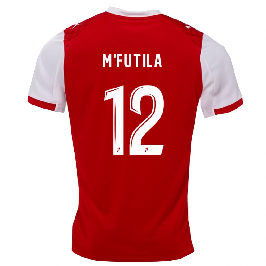 גברים כדורגל Hermi M'futila #12 אדום לבן ג'רזי ביתית 2025/26