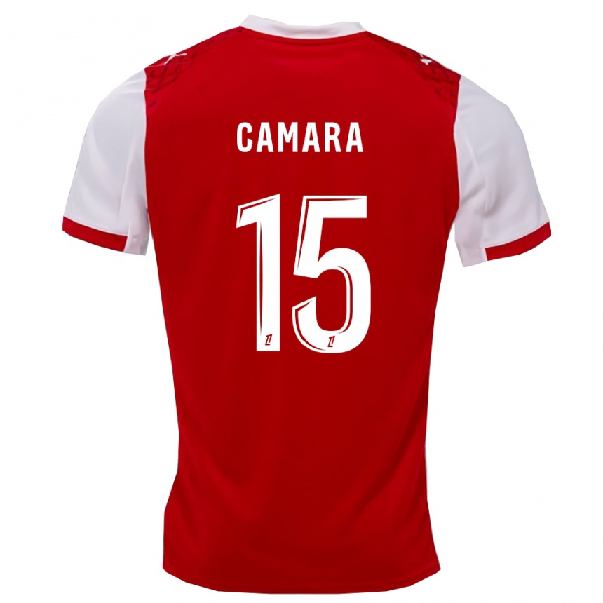 גברים כדורגל Condé Camara #15 אדום לבן ג'רזי ביתית 2025/26